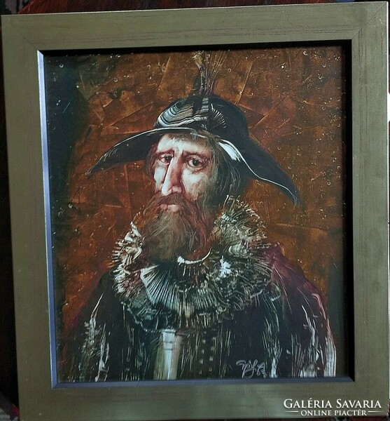 András Győrfi: don quixote - beautiful painting from 2003!