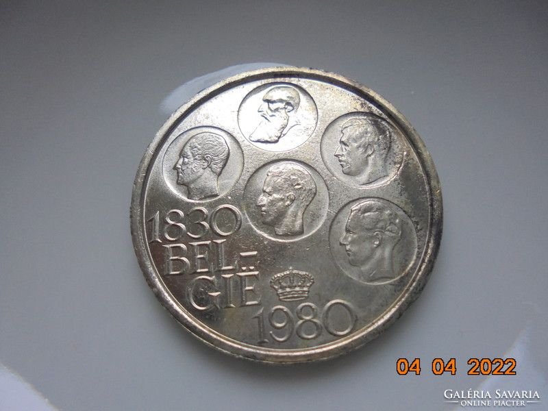 BELGIUM  ezüsttel bevont 500 frank BAUDUIN l.1980 a Függetlenség 150.évfordulójára