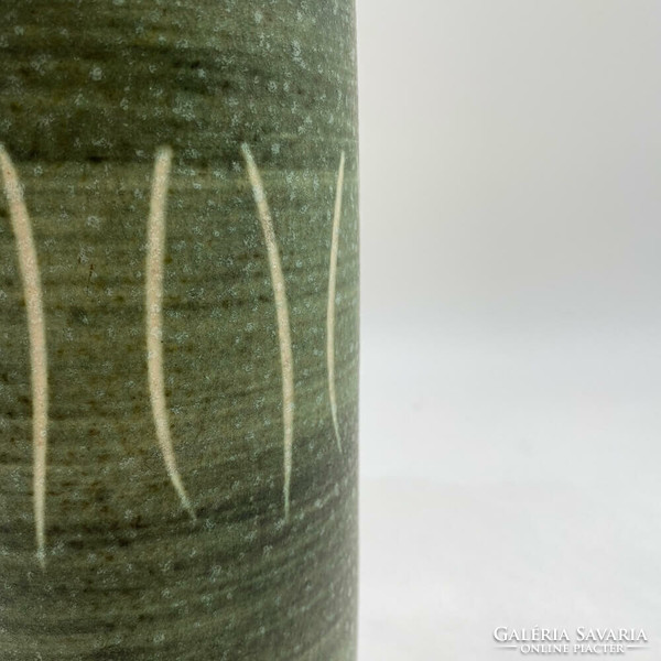 Mid-century olive green large vase by Heinz Siery, West Germany