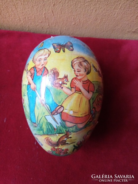 Antik, papírmasé  jelenetes húsvéti tojások gyerekekkel... Made in Germany