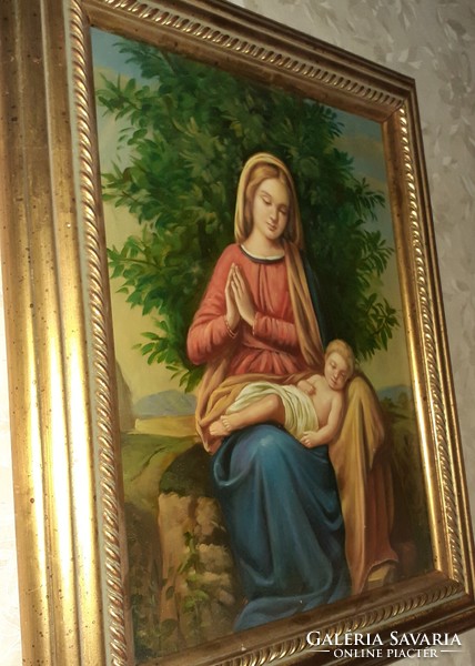 Saint image with wide gold wooden frame 51x41