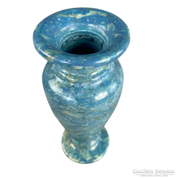 Turquoise blue outdoor/indoor stone vase