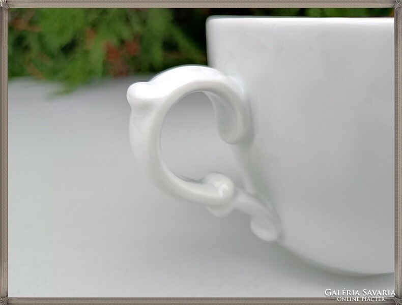 Német Hutschenreuther nagyméretű vastagfalú hófehér porcelán teás csésze