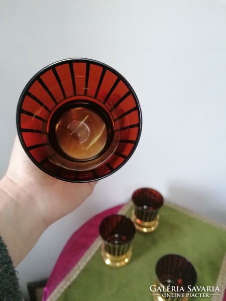 Gyönyörű cseh bohémia art deco üveg pohár 4 db