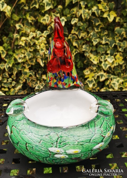 Rooster Murano ashtray