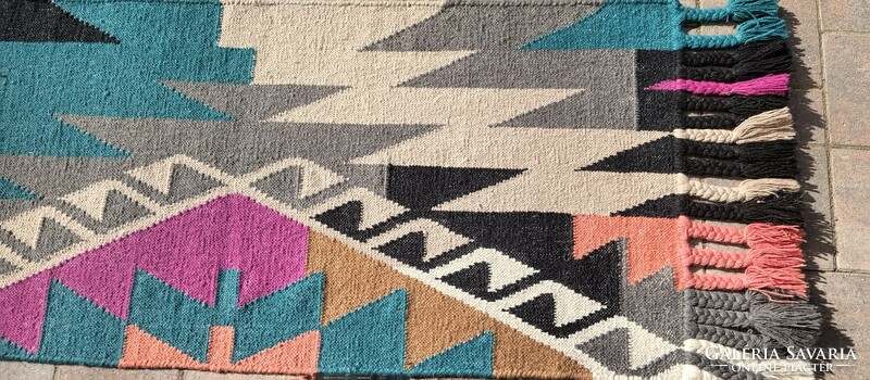 Tom tailor funky kelim colorful handwoven rug in new, beautiful condition. Negotiable!