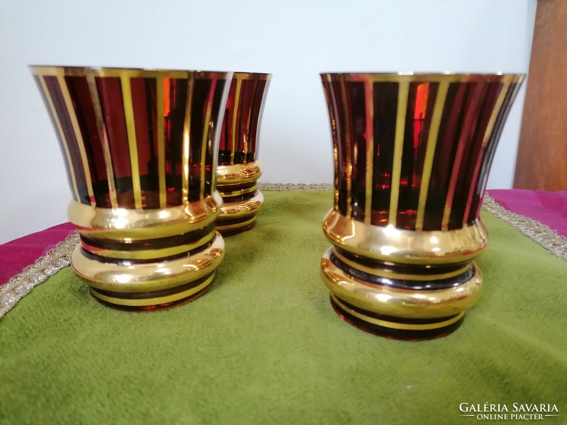 Beautiful Czech bohemia art deco glass cup 4 pcs