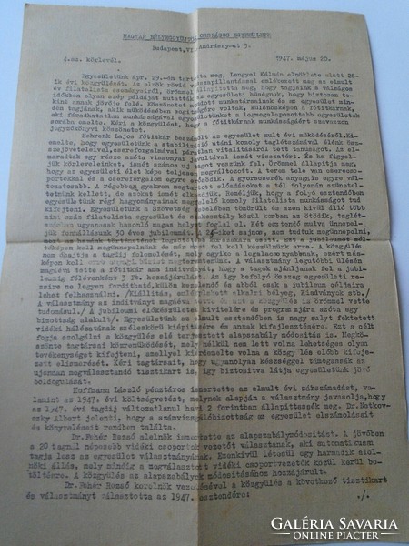 D194141 mailed mboe circular - László Franko postmaster Békéscsaba 1947 - Hungarian stamp collectors