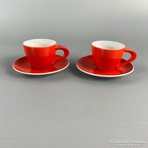 Zsolnay red mid-century coffee set of 2 - Várdeák ildíko 1961