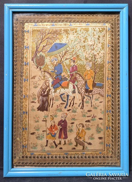 Sanjar Sultan historical scene - silk screen - medieval scene