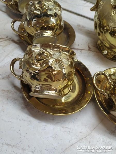 Gold glazed rose tea set for sale!