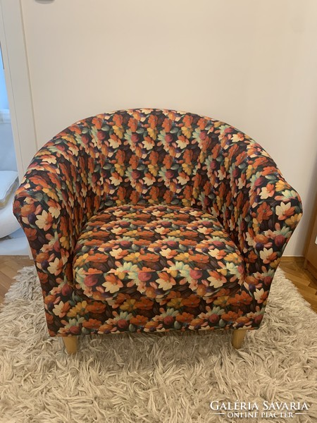 Ikea armchair with impregnated floral material, outdoor