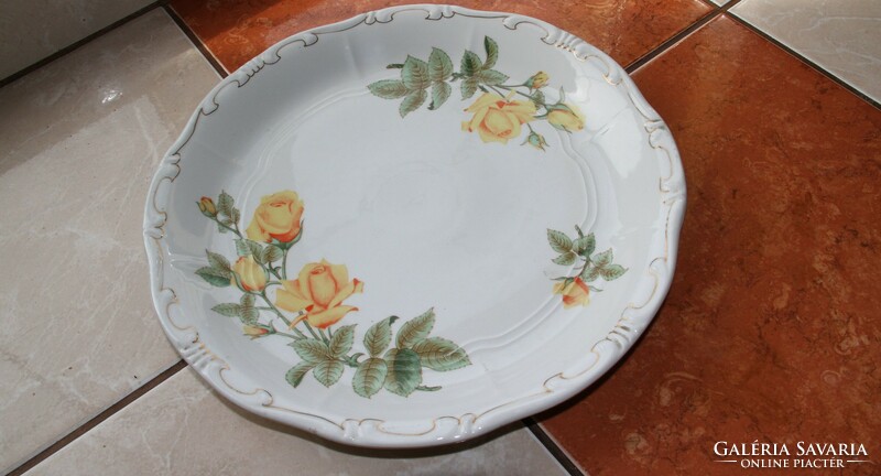 Zsolnay yellow rose round bowl 30 cm