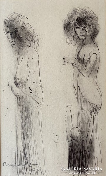 György Benedek - ink drawing
