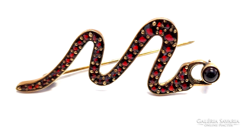 Pomegranate brooch snake with apple