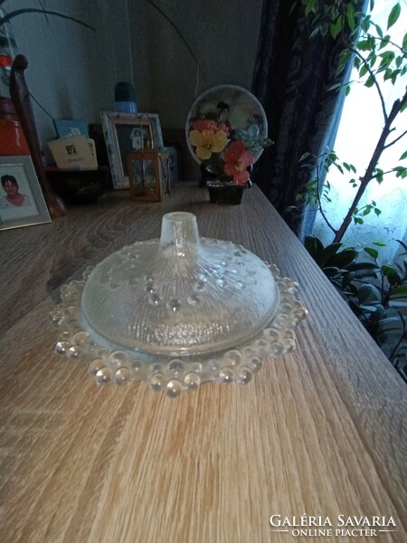 Glass sugar bowl. (Old)