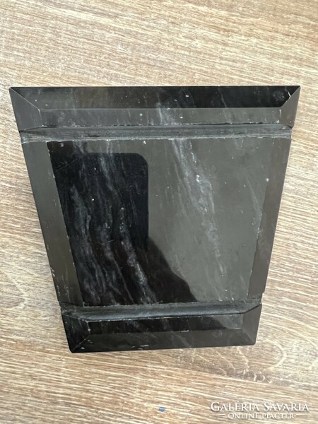 Old black granite or marble photo holder?