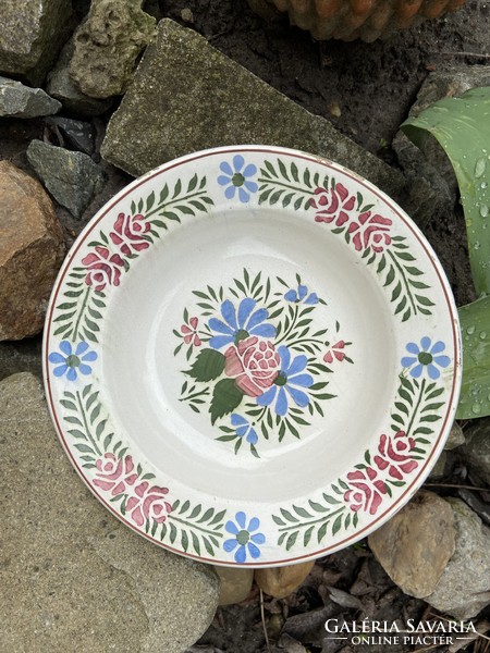 Hollóházi Riolit Virágos tányér