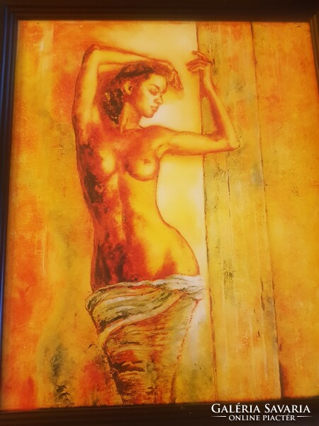 Paintings by painter Andrea Sors, 5 nude oil paintings on wood