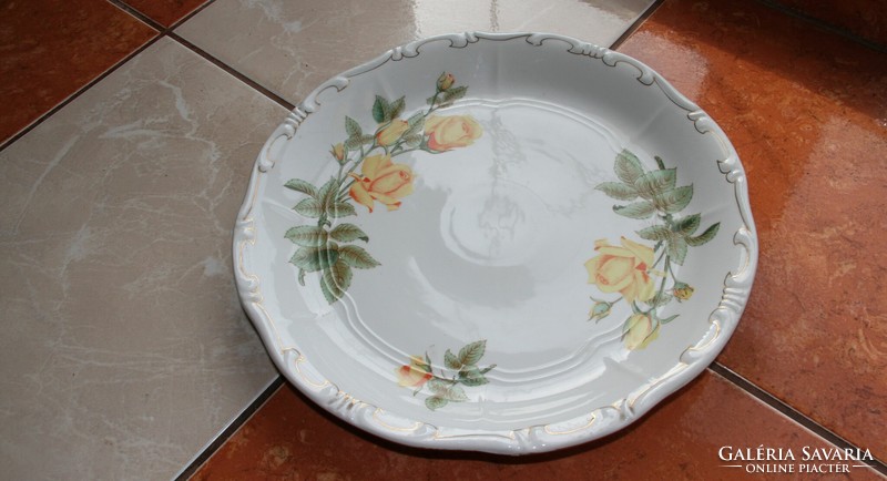 Zsolnay yellow rose round bowl 30 cm