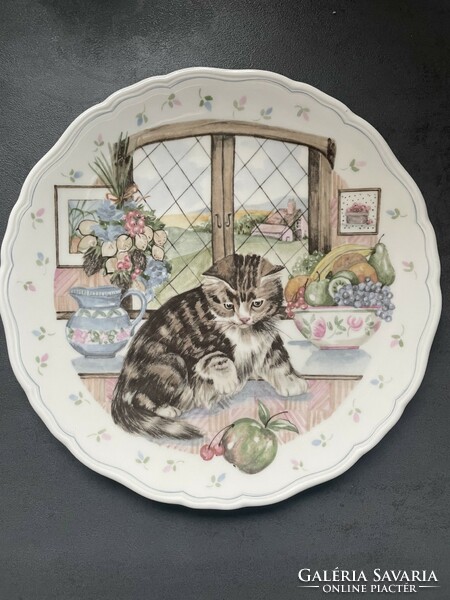 Royal albert kitten, feline English porcelain decorative plates, collector's pieces, 1988