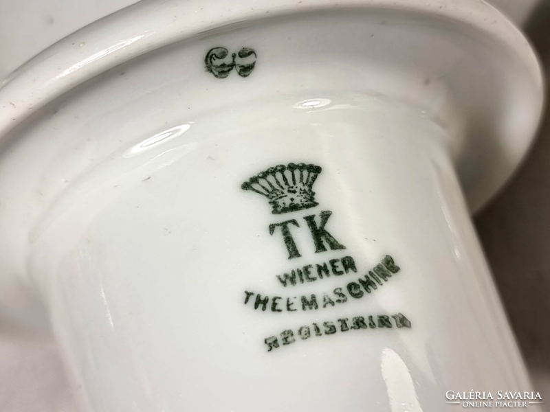TK Wiener Theemaschine porcelán teáskanna, szűrőbetéttel, XX.szd közepe körül.