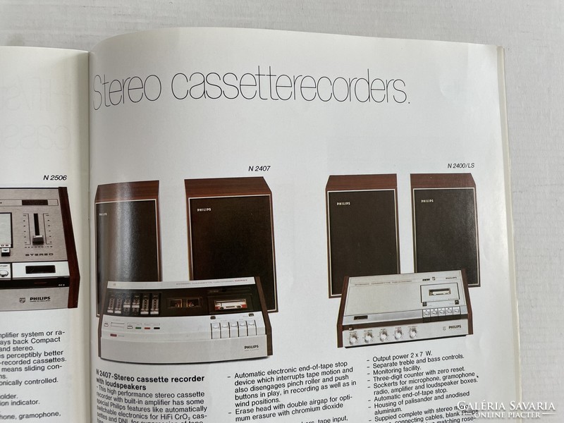 Retro, vintage Philips HIFI/stereo katalógus, cca. 1970