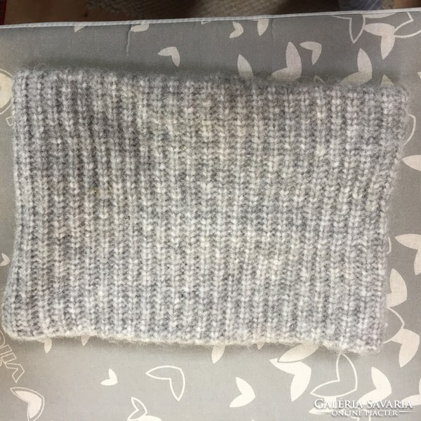 Gray knitted circle scarf
