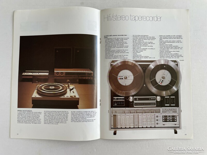 Retro, vintage Philips HIFI/stereo katalógus, cca. 1970