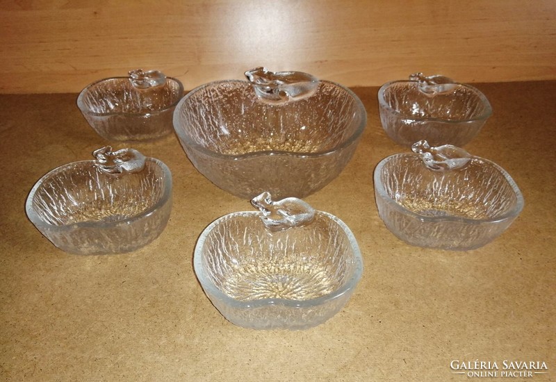 Compote serving set in the shape of an old apple 1+5 pcs (39/d)