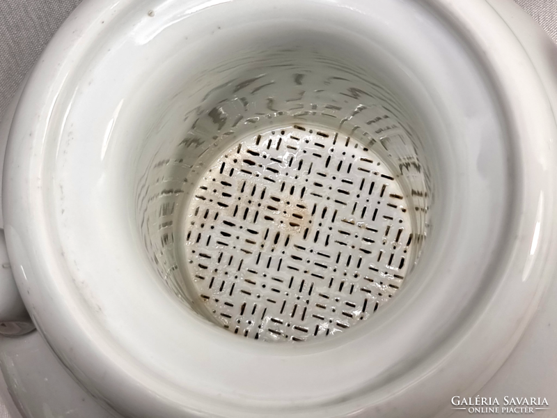 TK Wiener Theemaschine porcelán teáskanna, szűrőbetéttel, XX.szd közepe körül.