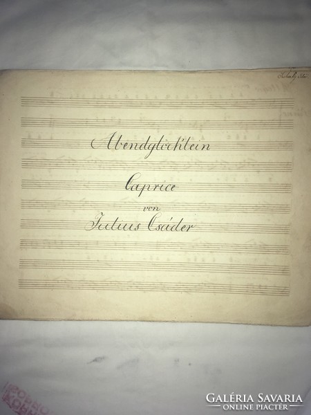 /1800- as évek/ Abendglöchlein Caprice von Julius Csáder