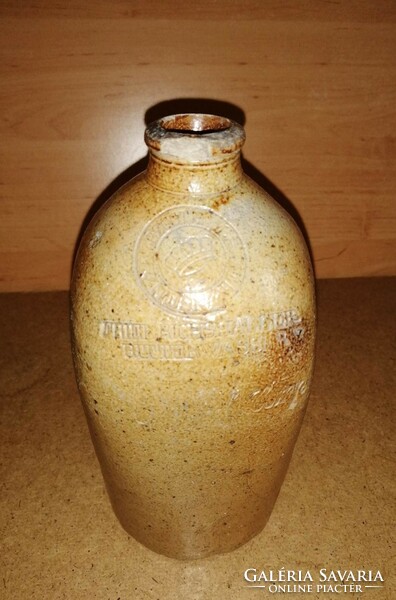 Antique fired ceramic bottle for storing heavy olive oil, clay bottle 18 cm (7p)