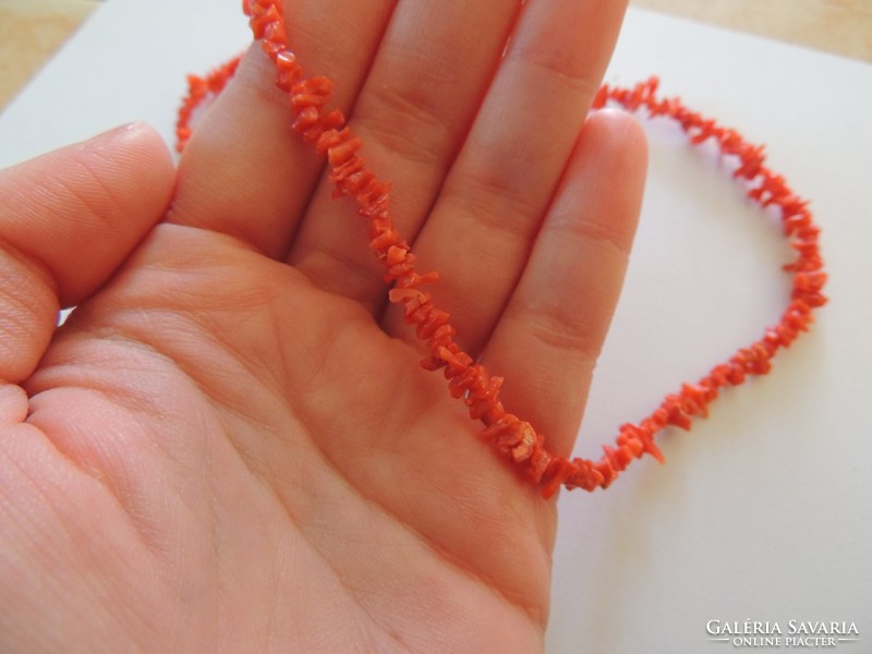 Tiny solid coral necklace