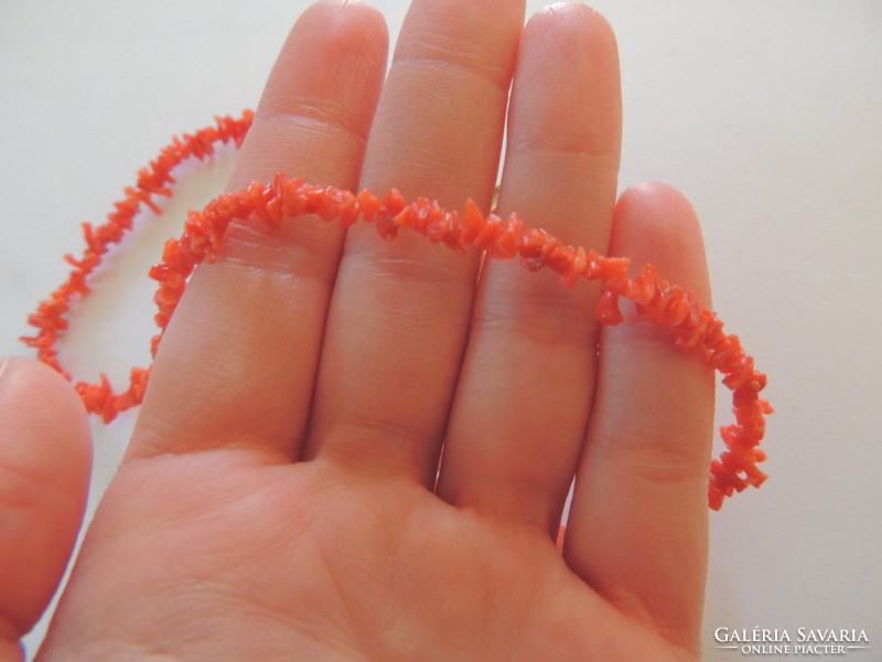 Tiny solid coral necklace