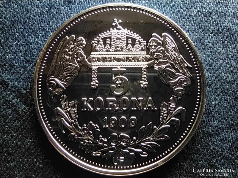 Királyi Koronák Utánveretben II. Lipót 5 korona .999 ezüst PP (id57463)
