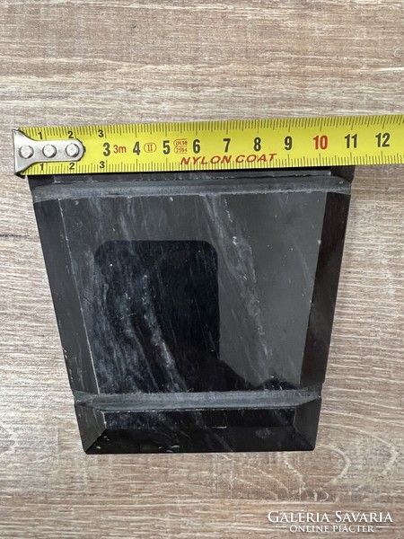 Old black granite or marble photo holder?