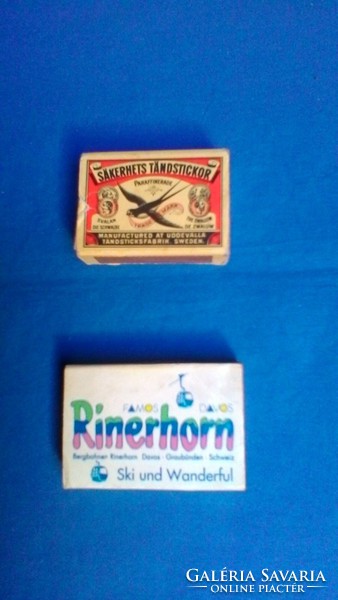 The famous Swedish match box: sakerhets tandstickor + a Swiss advertising match