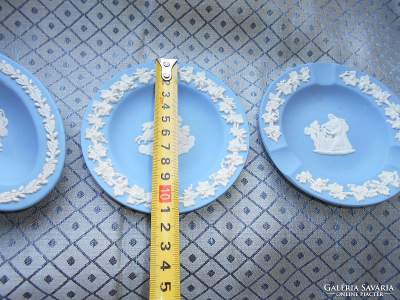 3 Wedgwood jasper porcelain bowls with embossed antique scenes