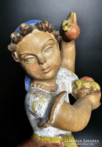 József Gondos: apple picking girl