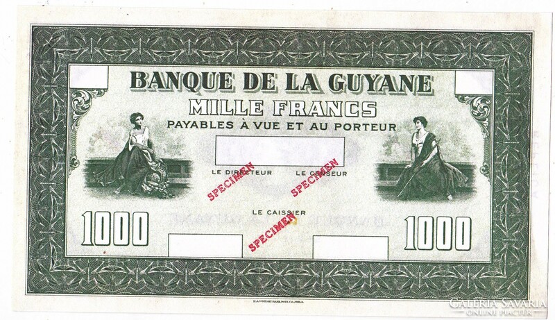 French Guiana 1000 French Guiana Francs 1942 replica