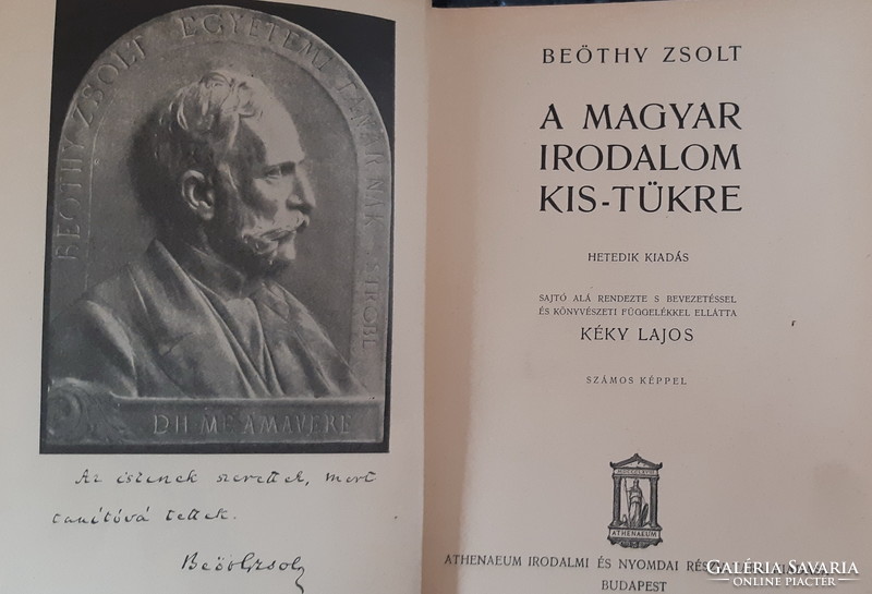 BEÖTHY ZSOLT : A MAGYAR IRODALOM KIS - TÜKRE