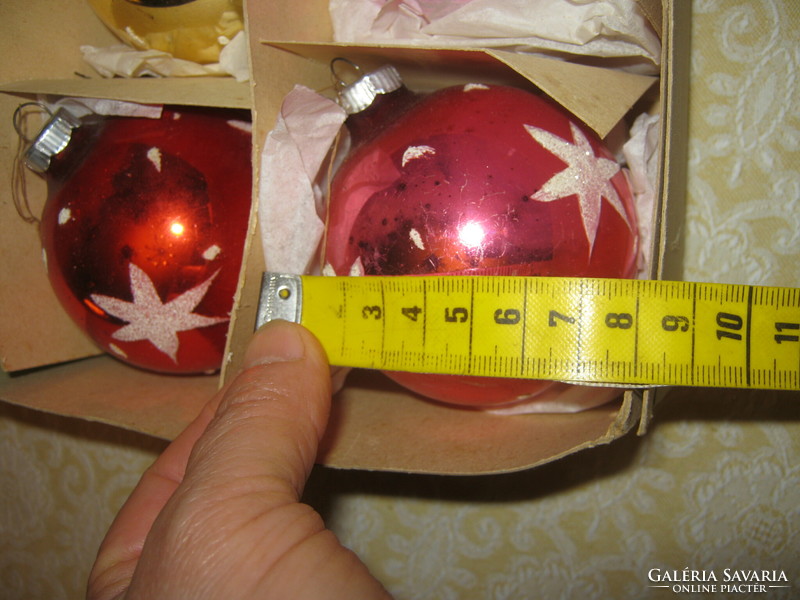 6 Old Christmas tree decoration glass
