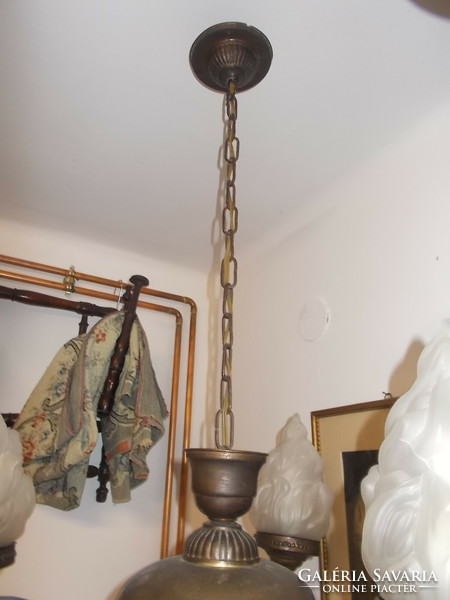 Antique copper chandelier, pendant, ceiling lamp