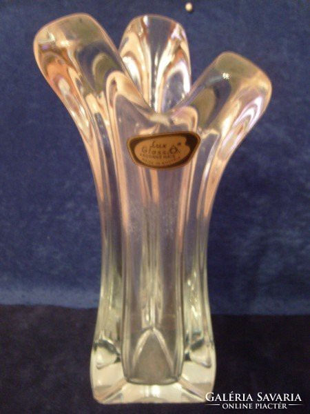 Lux glass Austrian glass vase art deco thick-walled rarity 31cm for sale as a gift