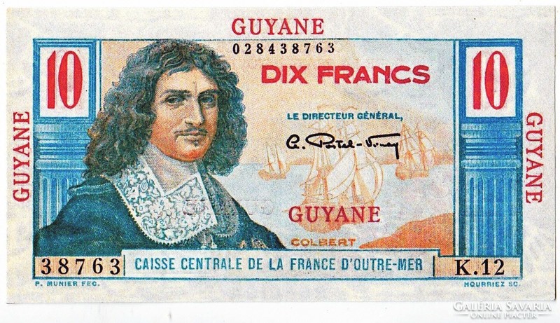 Francia Guyana  10 Francia guyanai frank 1947 REPLIKA