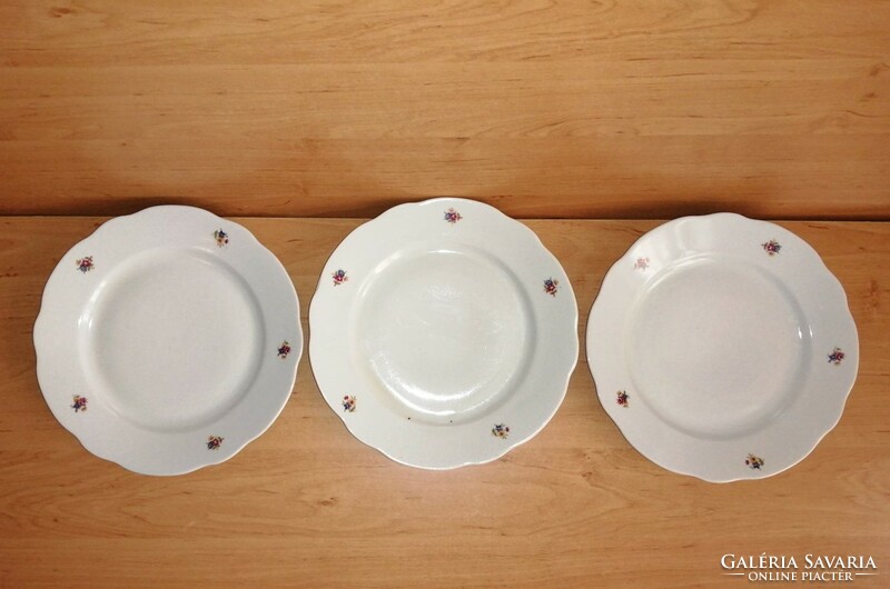 Zsolnay porcelain flower pattern flat plate 3 pieces in one dia. 24 cm (male)