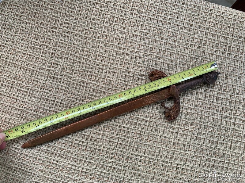 Renaissance sword replica, old copper decoration, dagger, 39 cm.