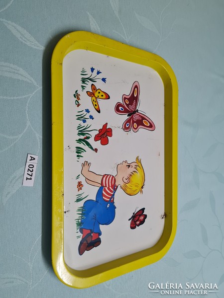 A0271 retro children's pattern metal tray 34x23 cm