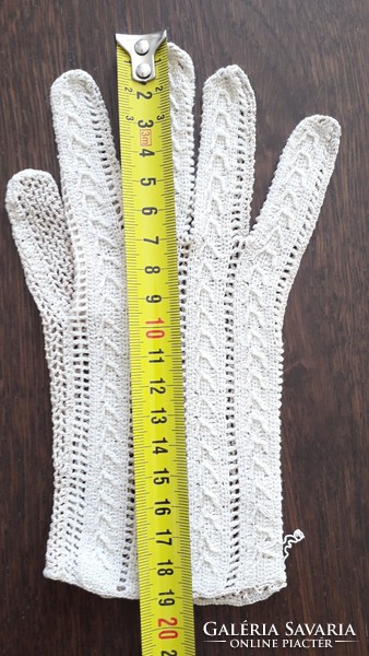 Old women's lace gloves crochet vintage gloves